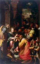 Aanbidding der Wijzen, werk van Camillo Procaccini, bewaard in de Galleria Estense in Modena