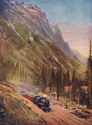 Connaught Tunnel op de Canadian Pacific Railway (kleurenfoto)