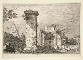 Landschap met Verwoeste Monumenten, uit de serie Vedute