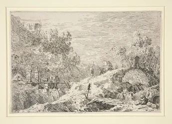 Berglandschap met Vijf Bruggen, uit de Vedute (Zichten)