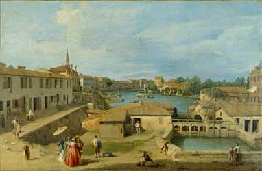 Een uitzicht op Dolo aan het Brenta-kanaal, ca. 1725-1729