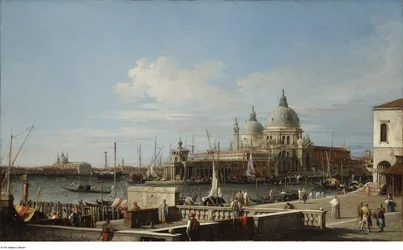Naar Canaletto - Venetië de Dogana en Santa Maria della Salute vanaf de Molo, ca. 1740 - 1760
