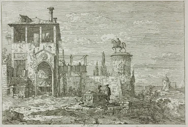 Het ruitermonument, uit Vedute