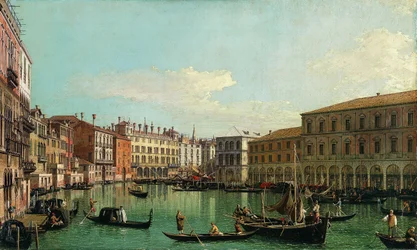 Het Grote Kanaal, Venetië, Kijkend naar het Zuiden richting de Rialtobrug, 1730s