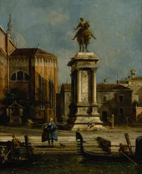 Gezicht op het ruiterstandbeeld van Bartolomeo Colleoni