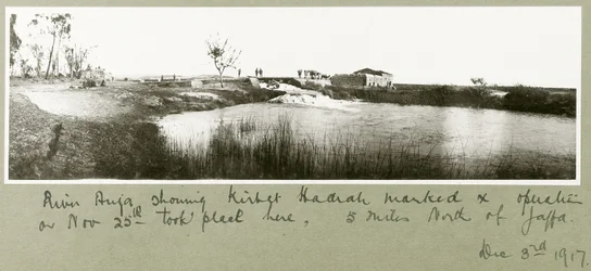 Rivier Auja, met Khirbet Hadrah, 3 december 1917