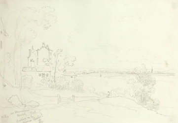 Bij Newnham kijkend naar de Severn oostwaarts, maart 1848