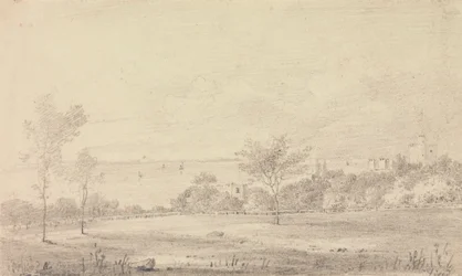 Landschap met kasteel in de verte, Isle of Wight