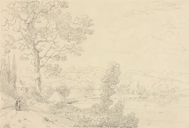 Uitzicht op Wootton Bridge, Isle of Wight, augustus 1828