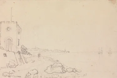 West Cowes vanuit het badhuis van Lord Henry Seymour, oktober 1825