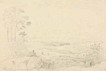 Binnen de muren van Carisbrooke Castle, Isle of Wight, juni 1829