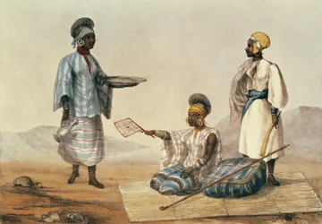 Zwarte mensen van Soedan, plaat uit A Narrative of Travels in Northern Africa gegraveerd door M. Gauci, 1821