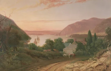Hudson met uitzicht op West Point in de verte