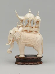 Zwarte koning, schaakstuk, India, circa 1820
