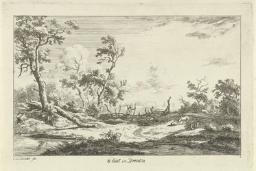 Jager in een landschap
