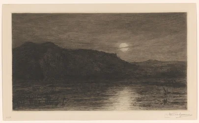 Landschap in maanlicht bij Villa Caprera