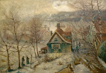 Kustlandschap met huis