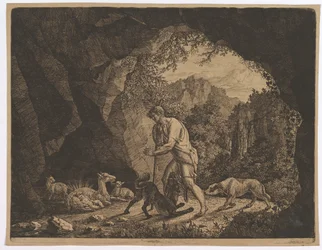 De herder vindt Romulus bij de geit
