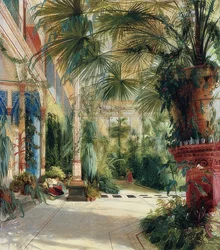 Het interieur van het palmenhuis