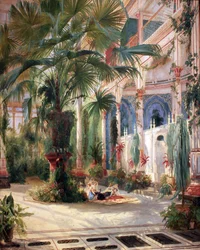 Binnen in het Palmhuis op het Pfaueninsel bij Potsdam