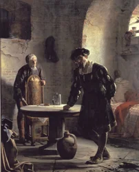 Koning Christiaan II in de gevangenis