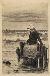 Meisje bij de pier