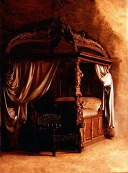 Het koninklijke bed van koning Christian IV van Denemarken (1577-1648)