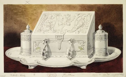 Ontwerp van een inktstel in de vorm van een kist. Serie De Bruidsschat van Grootprinses Maria Pavlovna, 1