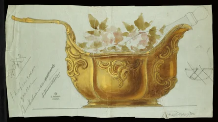 Grote metalen kovsh in de Louis XV-stijl, Huis van Carl Faberge