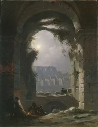 Het Colosseum in de nacht, vroege jaren 1830
