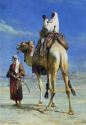 Een Bedoeïenenfamilie in Wady Mousa, Syrische woestijn, 1859