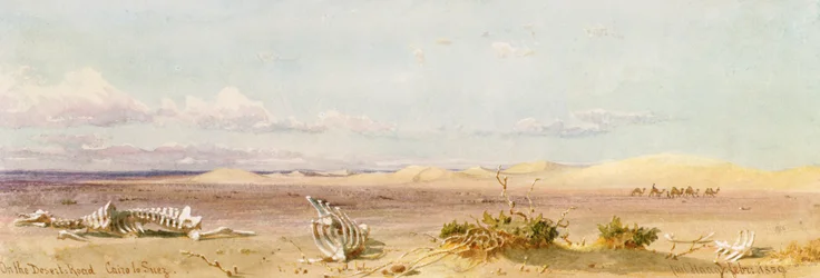 Zandheuvels in de Woestijn, Caïro, Suez, 1859