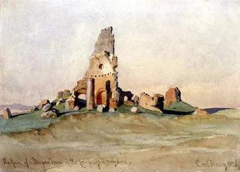 De ruïne van een mausoleum op het Romeinse platteland