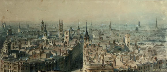 Gezicht op Londen vanaf het Monument, kijkend naar het noorden, 1848