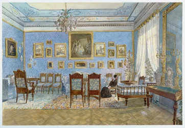 De salon van Madame Hanska (1801-82) in St. Petersburg