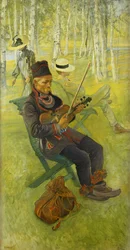 Een Laplander; Lapp Spelender Fiol, 1910