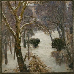 Heiligenstaedter Park in de winter (olieverf op doek)