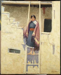 Hopi-meisje, dorp Walpi
