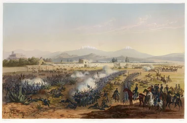 Molino del Rey - aanval op de Molino, uit De Oorlog tussen de Verenigde Staten en Mexico, uitgegeven 1851