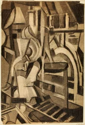 Abstract-zittende figuur