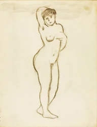 Staand vrouwelijk naakt