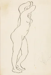 Staand vrouwelijk naakt