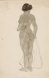 Staand vrouwelijk naakt