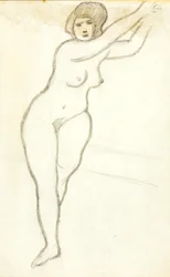 Staand vrouwelijk naakt