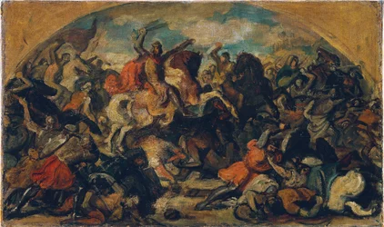 Friedrich II de Strijdbare (1219–1246) als overwinnaar van de Mongolen in de Slag bij de Leitha bij Wiener Neustadt op 15 juni 1246
