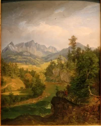 Berglandschap met Rivier bij Berchtesgaden