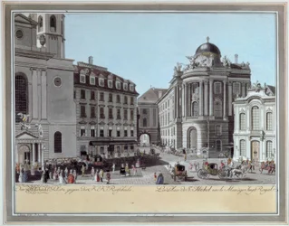 Het Michaëlsplein naar de K.K. Rijschool