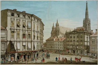 De Stock-im-Eisen-Platz in Wenen