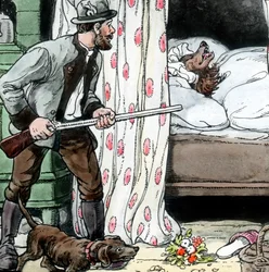 Grimm Brothers - Sprookjes - Roodkapje. Beeld datum circa 1910. Carl Simon Archief