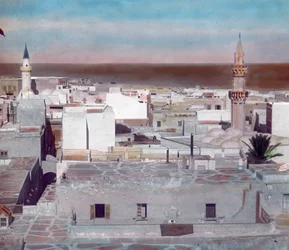 Noord-Marokko, stadsgezicht van Fez, circa 1910